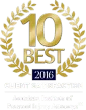 "10 Best" award logo with gold wreath and text, "2016" in a blue rectangle.