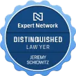 Blue badge: Expert Network Distinguished Lawyer, Jeremy Schiowitz.